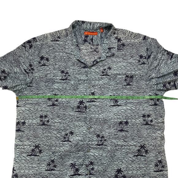 TORI RICHARD Blue Purple Waves 100% Cotton Lawn Button Up Shirt Size 3X Mens - Picture 5 of 6